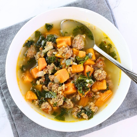 Sausage, Sweet Potato & Kale Soup