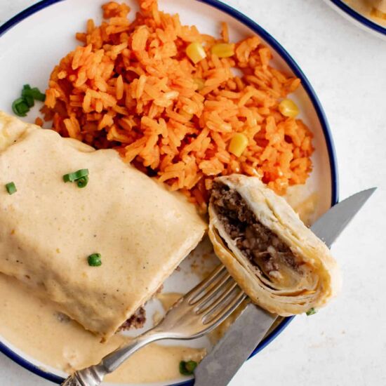 Smothered Bean & Cheese Burritos