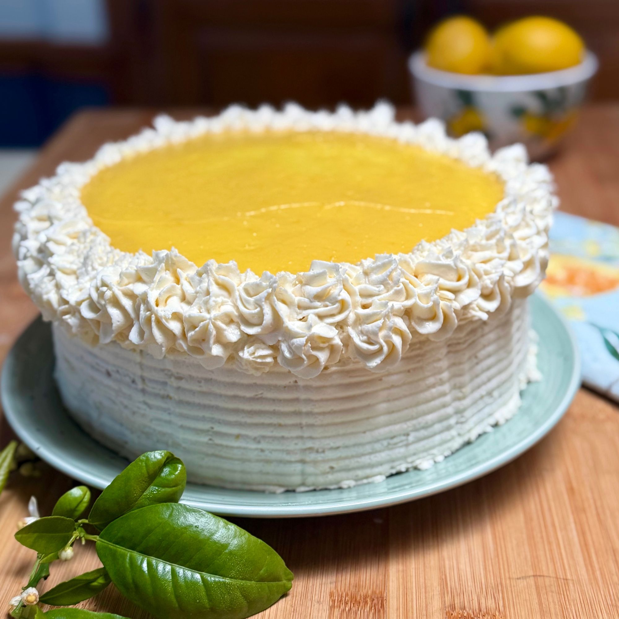 Vegan Lemon Cake with Lemon Curd