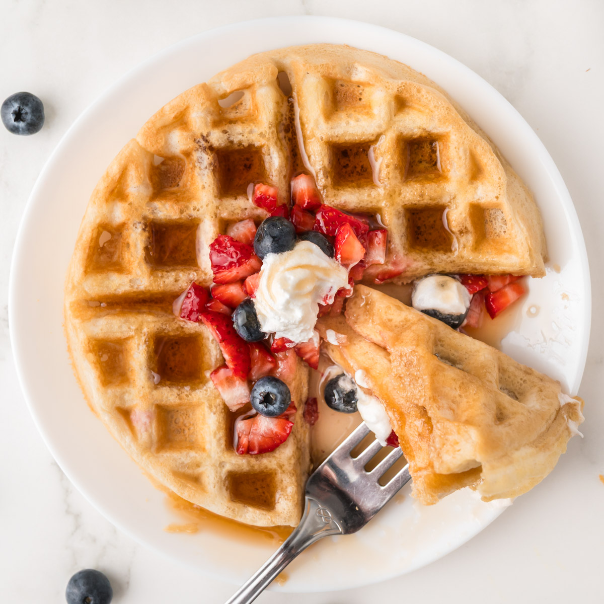Homemade Breakfast Waffle for One