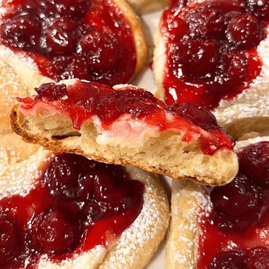 Sourdough Cherry Cheesecake Buns