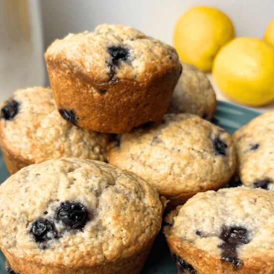 Sourdough Lemon Blueberry Muffins