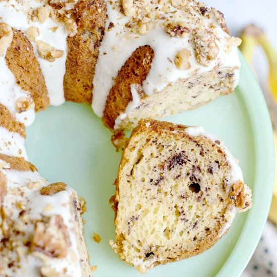 Banana Bundt Cake with Cream Cheese