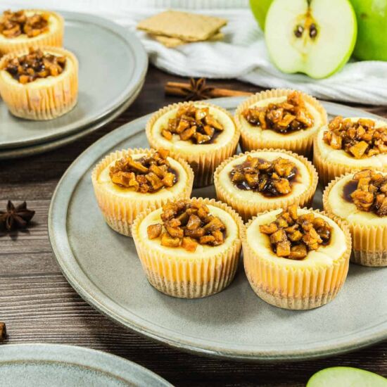 Mini Caramel Apple Cheesecakes