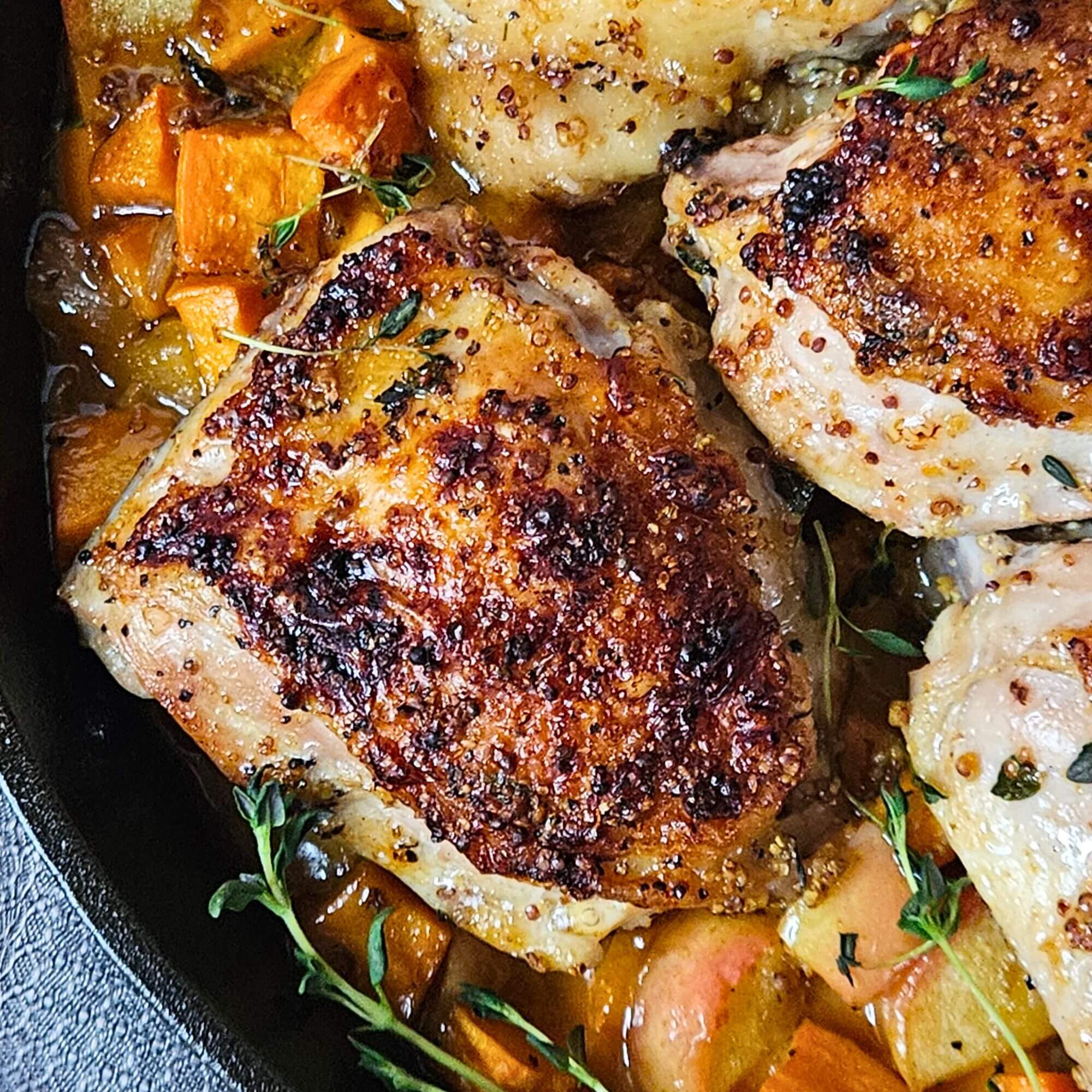Apple Cider Glazed Chicken Thighs