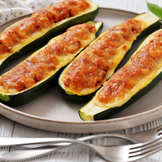 Baked Turkey Zucchini Boats