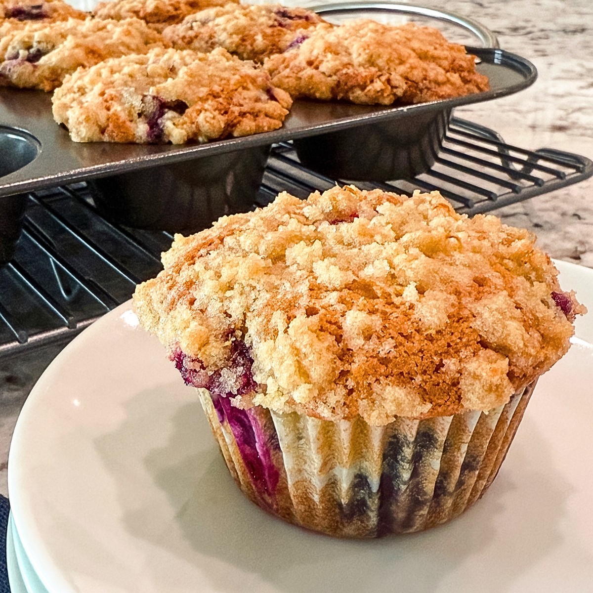 Blueberry Muffins-Streusel Topping