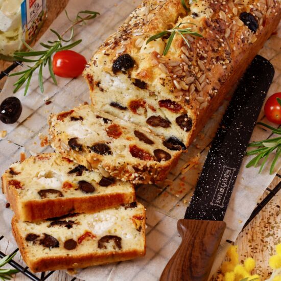 Savory Feta & Sun-Dried Tomato Cake