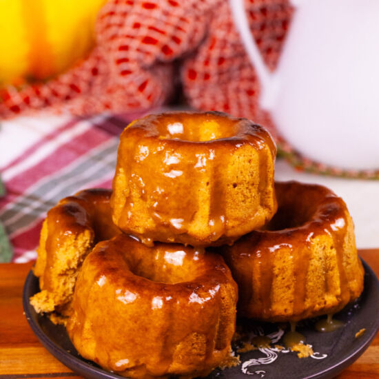 Caramel Pumpkin Mini Bundt Cakes
