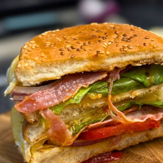 Cheesy Bacon Egg Burger