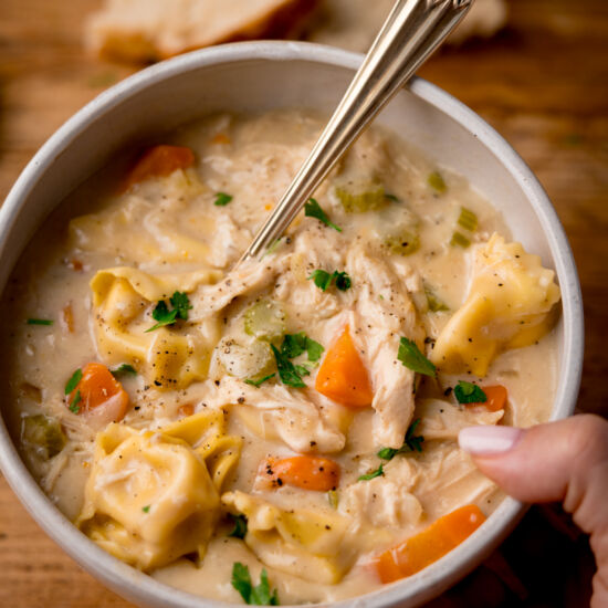 Creamy Chicken and Tortellini Soup