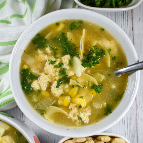 Vegetarian Chicken Corn Soup