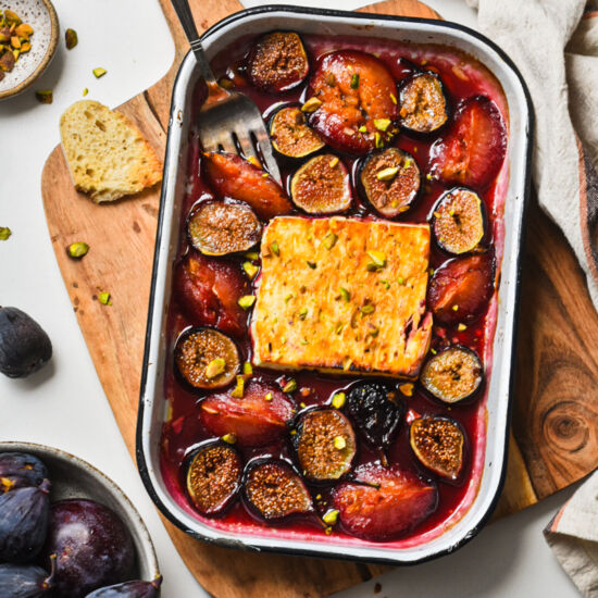 Roasted Feta with Plums and Figs