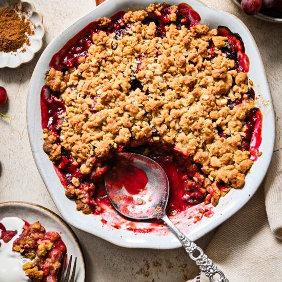 Spicy Plum and Grape Crisp