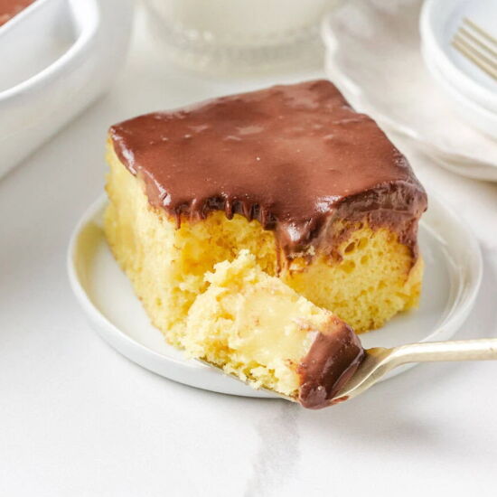 Boston Cream Poke Cake
