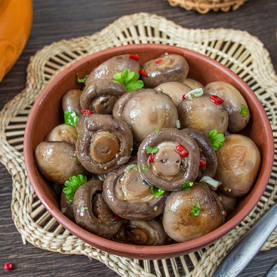 Easy Pickled Mushrooms with Honey