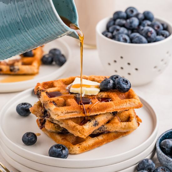 Easy Gluten-Free Blueberry Waffles