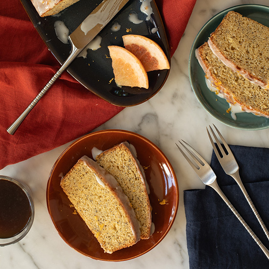 Glazed Grapefruit Poppy Seed Loaf