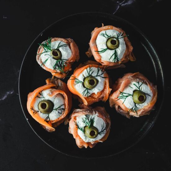 Halloween Smoked Salmon Canapes