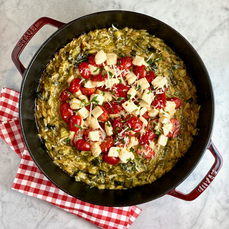 Zucchini-Pesto Orzo