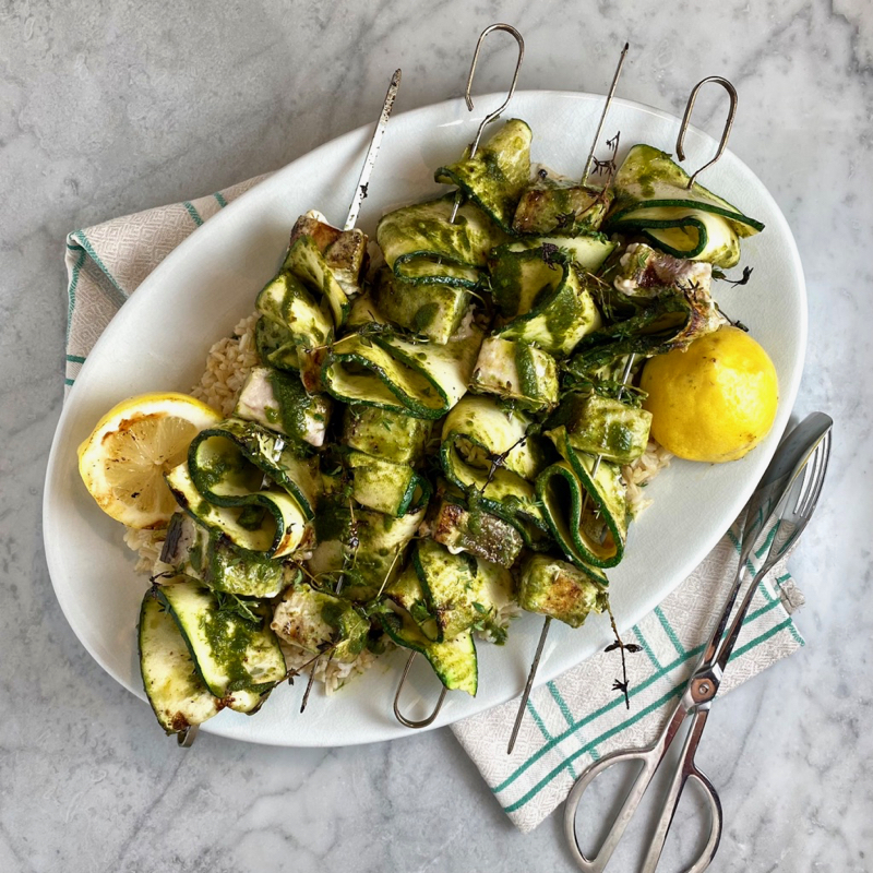 Swordfish & Zucchini Skewers