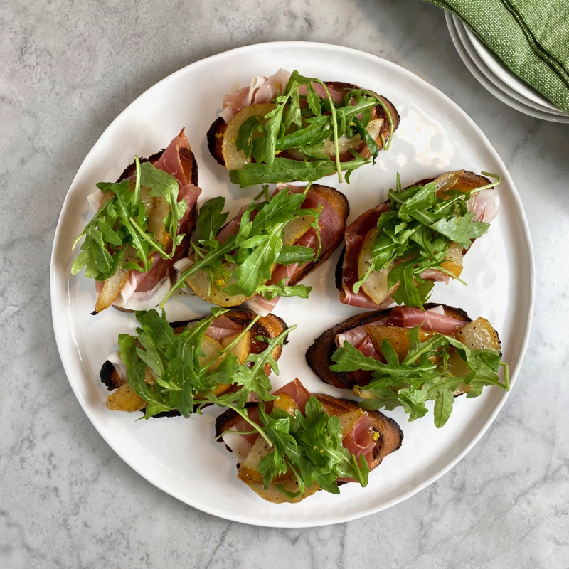 Pear & Prosciutto Bruschetta