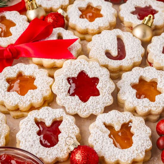 Christmas Linzer Cookies