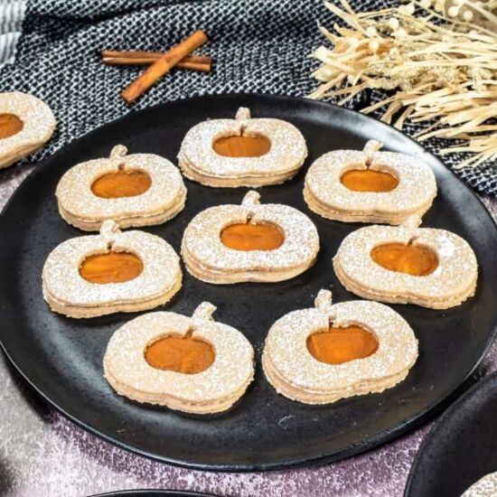 Easy Pumpkin Linzer Cookies