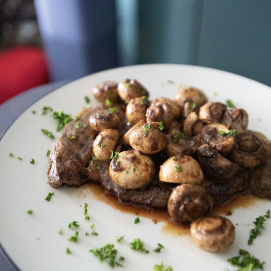 Marinated Steak with Mushrooms
