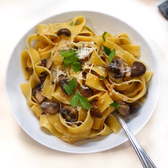 Mushroom & Garlic Pappardelle Pasta