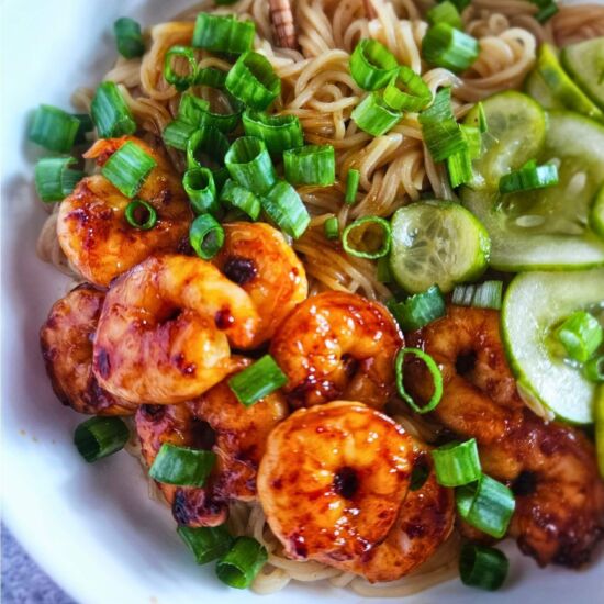 Peanut Noodles with Chili Shrimp