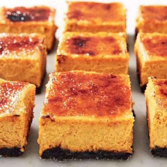 Pumpkin Creme Brulee Cheesecake Bar