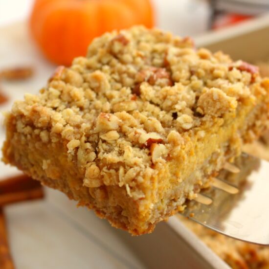 Pumpkin Pie Bars with Pecan Crumble