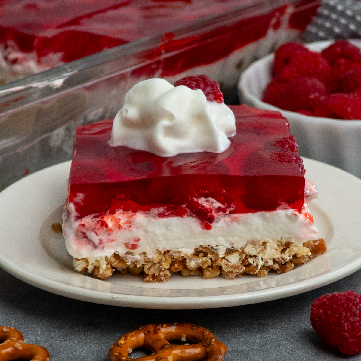 Raspberry Pretzel Salad