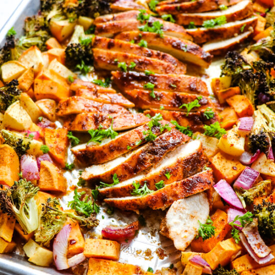 Sheet Pan Chicken and Sweet Potato