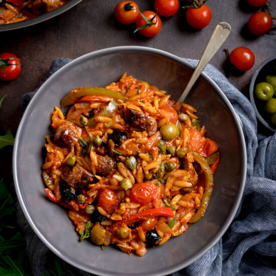 Tomato Sausage Orzo