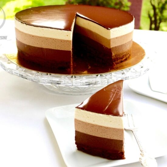 Best Triple Chocolate Mousse Cake