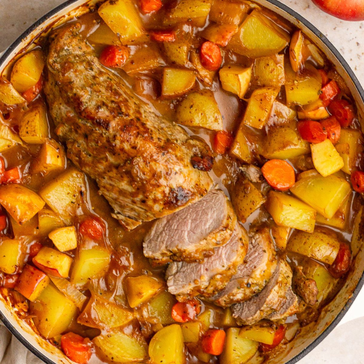 One Pot Apple Cider Pork Tenderloin
