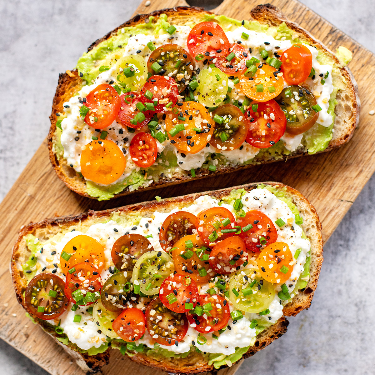 Avocado Cottage Cheese Toast