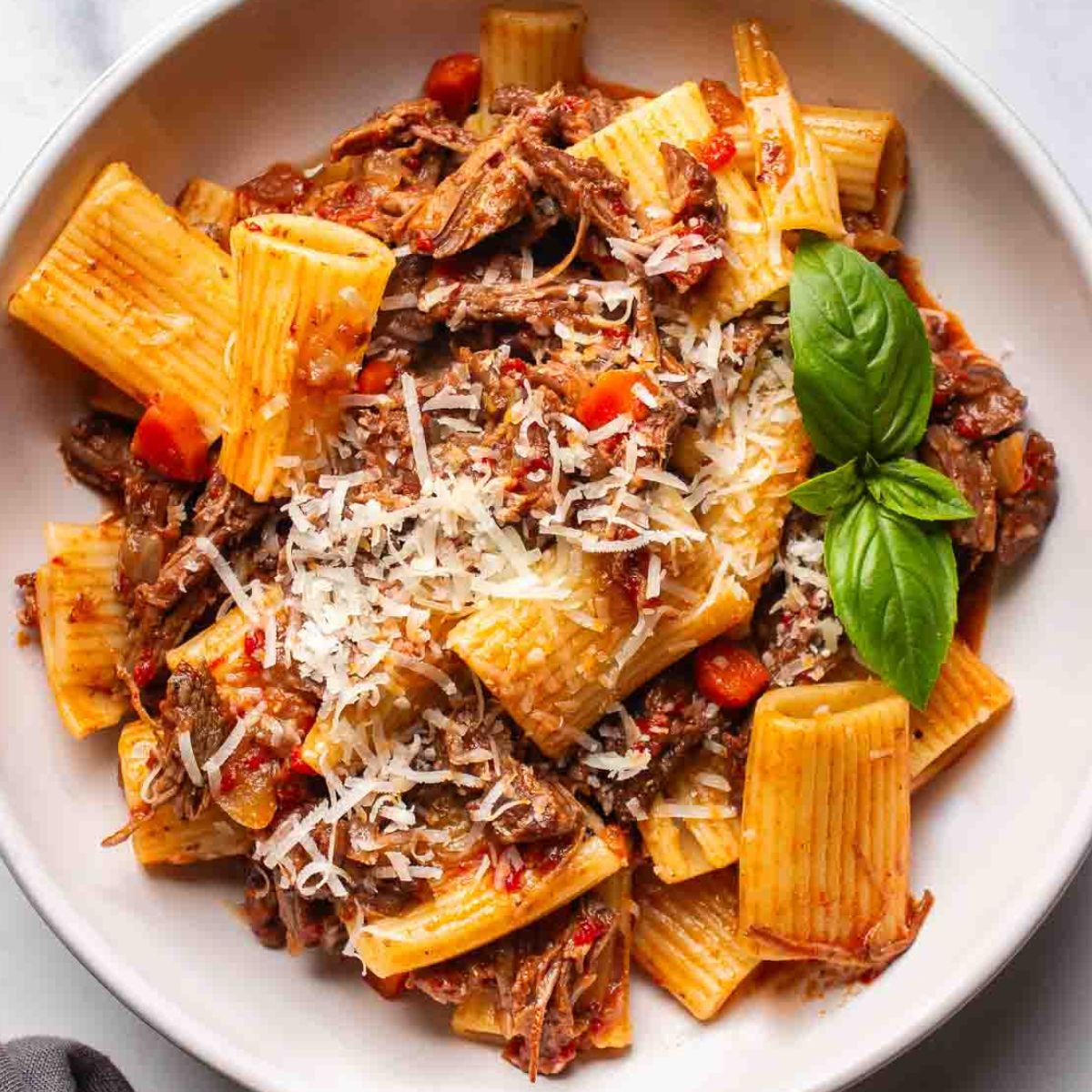 Beef Ragu with Rigatoni Pasta