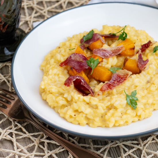 Butternut Squash Risotto with Ham
