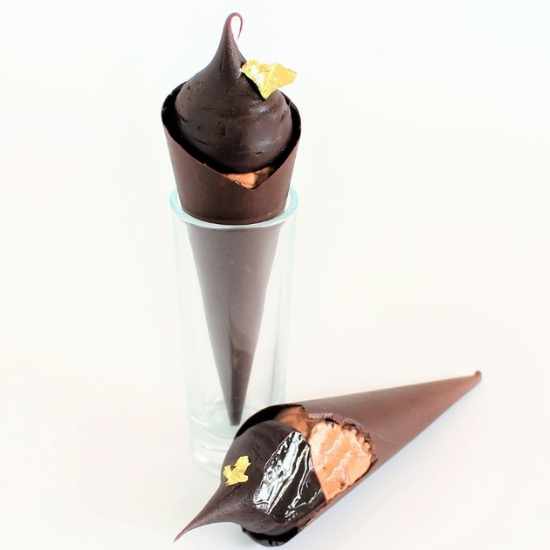 Chocolate Mousse Filled Cones
