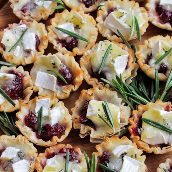 Cranberry Brie Phyllo Cup Appetizer