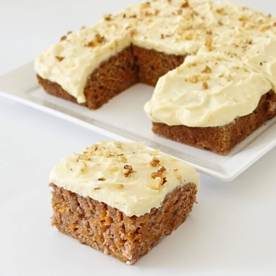 Moist Eggless Carrot Cake