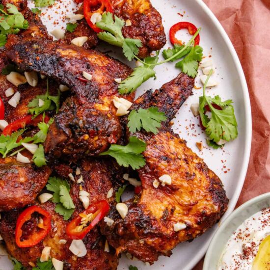 BBQ Grilled Harissa Chicken Wings