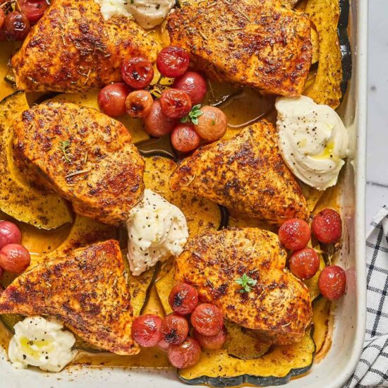 One Pan Herb Roasted Chicken Dinner