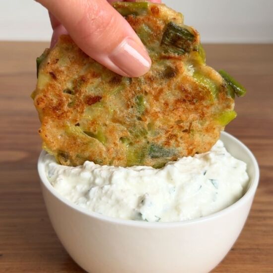 Cheesy Leek Fritters