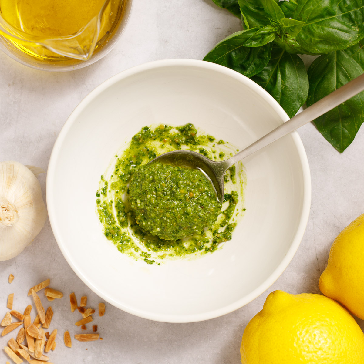 Lemony Almond Pesto Sauce