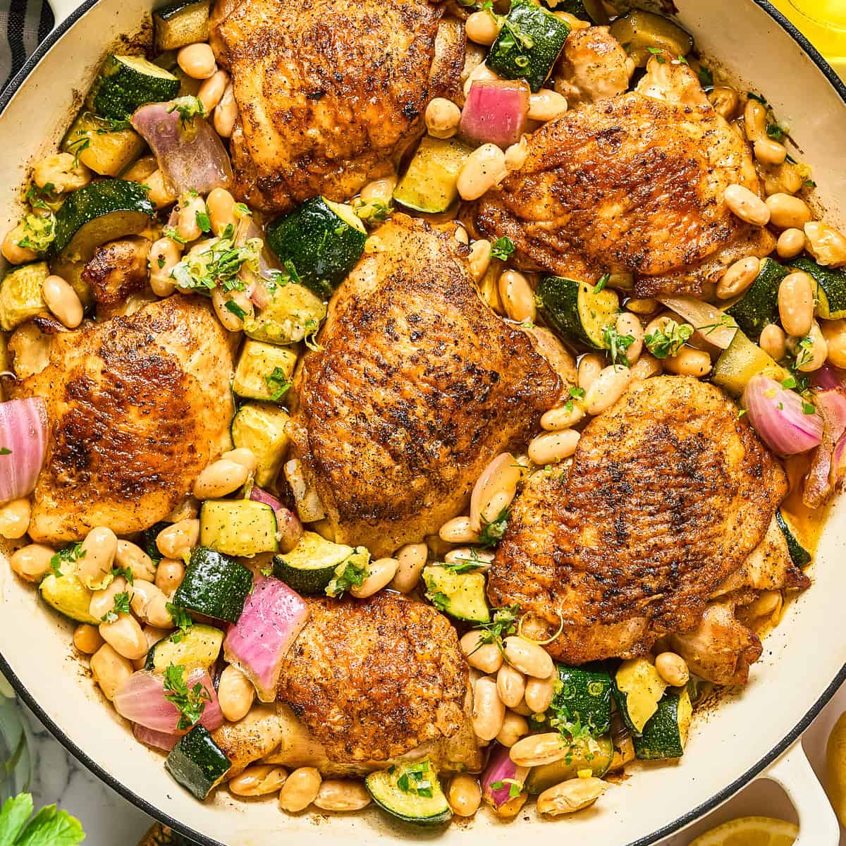 One Pan Lemon Chicken and Zucchini
