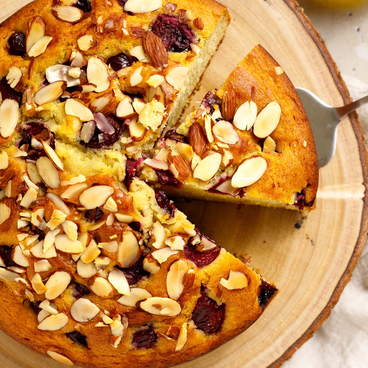 Cherry Almond Olive Oil Cake